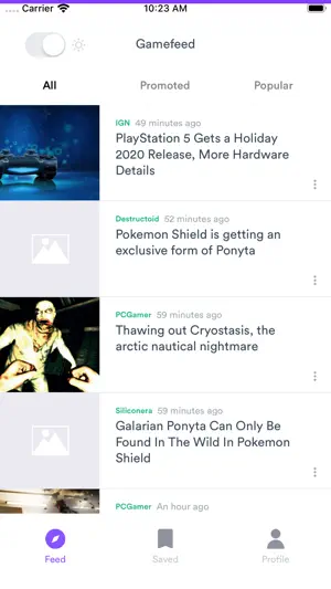 GameFeed App screenshot 1