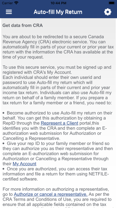 eFile Canadian Tax Return Screenshot