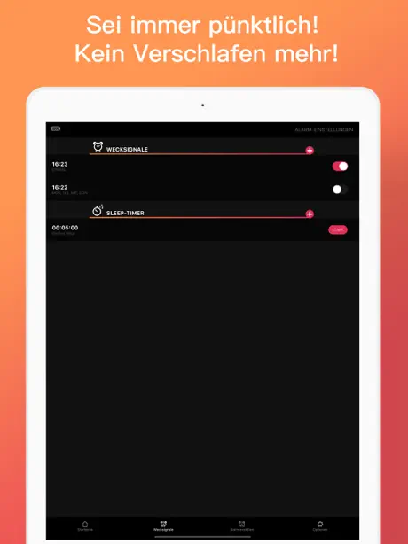 Wecker app mit Musik - myAlarm