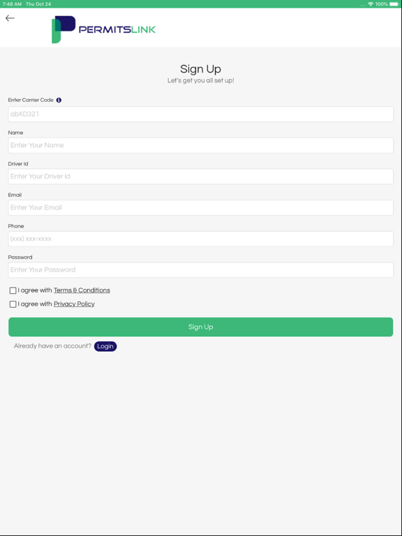 PermitsLink - A Driver Portal iPad screenshot 2 - Productivity app