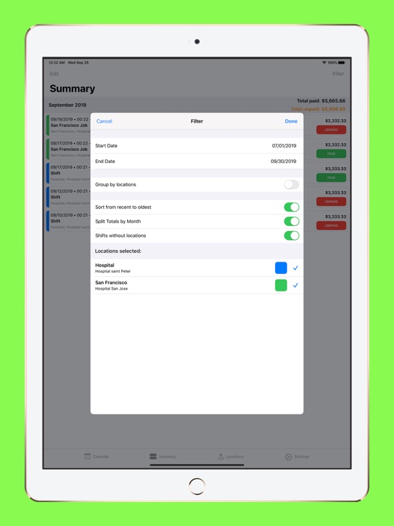 Little Shift iPad screenshot 4 - Medical app