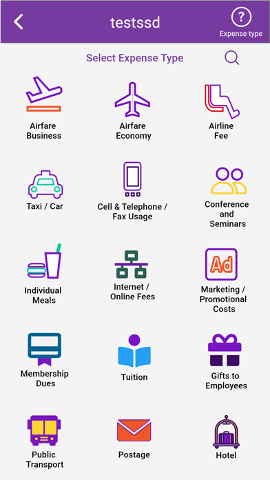Employee Expenses Screenshot