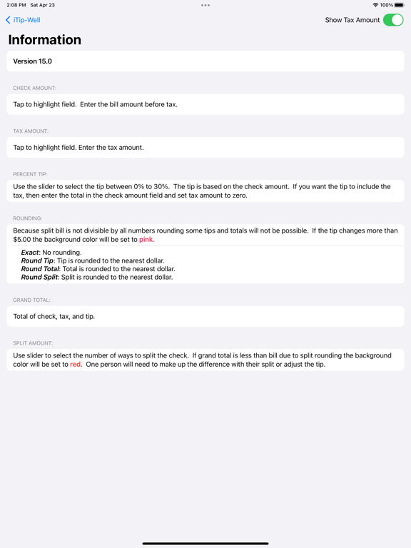 Screenshot #5 pour iTip-Well