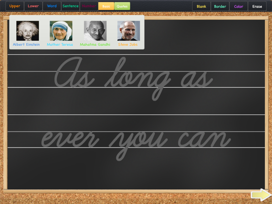 Cursive Practice FullScreen iPad screenshot