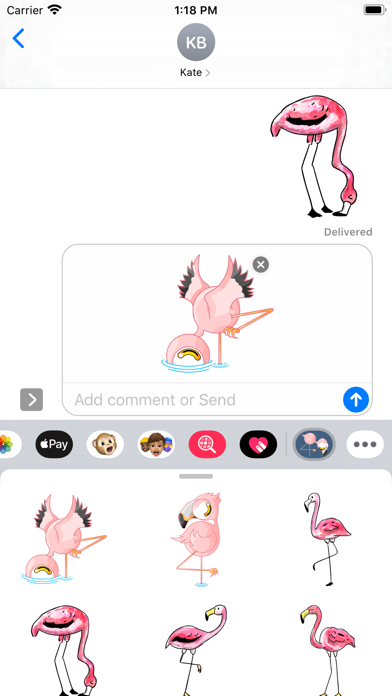Pink Gentle Flamingo Stickers Screenshot