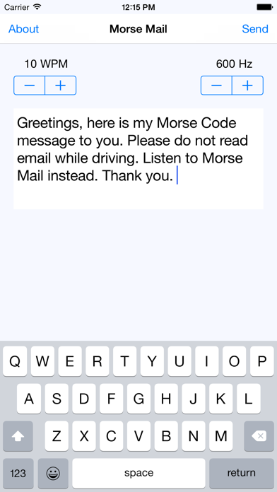 Screenshot #1 pour Morse eMail