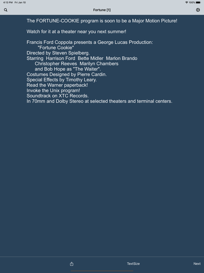 #2. My Unix Fortune (iOS) 来自: Jim Coates Computer Programming