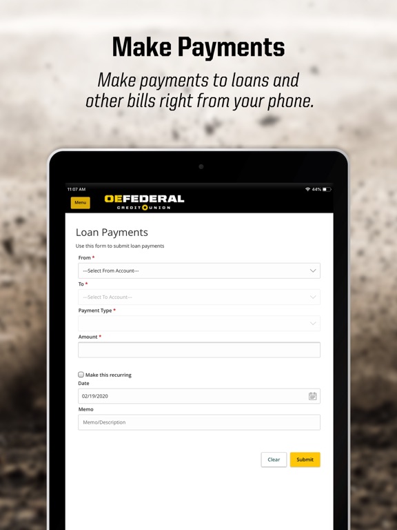 OE Federal Mobile iPad screenshot 3 - Finance app