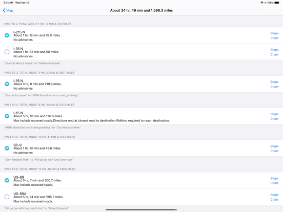 Road Trip Planner Viewer iPad screenshot 7 - Travel app