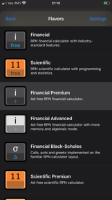 Touch RPN calc screenshot