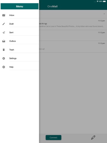 OCENS OneMail iPad screenshot