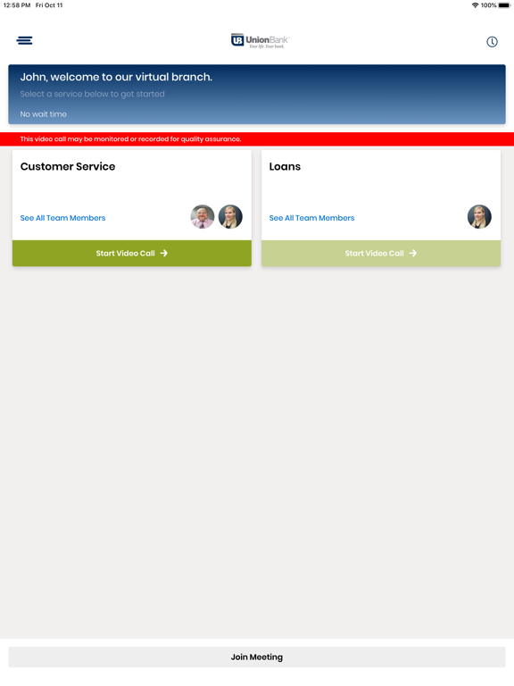 UB Virtual Branch iPad screenshot 2 - Finance app