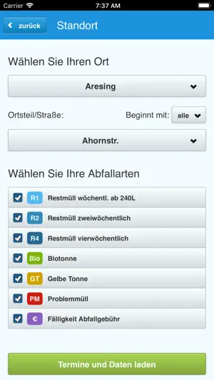 Landkreisbetriebe Abfallapp screenshot 2