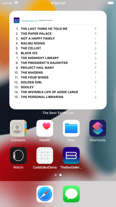The Best Seller List Screenshot