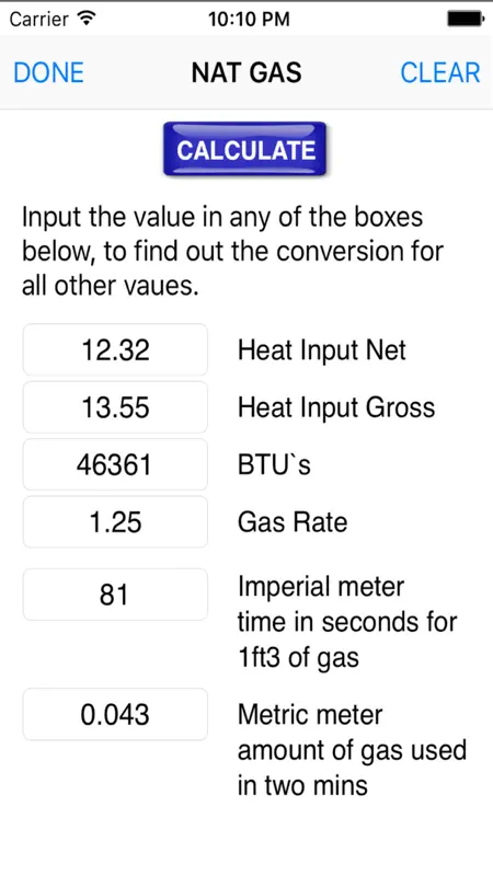 GB Gas Pipe Sizing Calculator screenshot 2 of 4