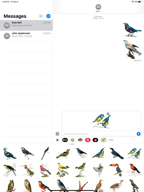Screenshot #5 pour Vintage Bird Stickers