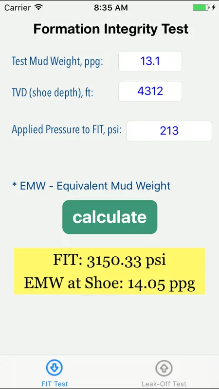 OilField FIT & Leak-Off Test screenshot 1 of 2