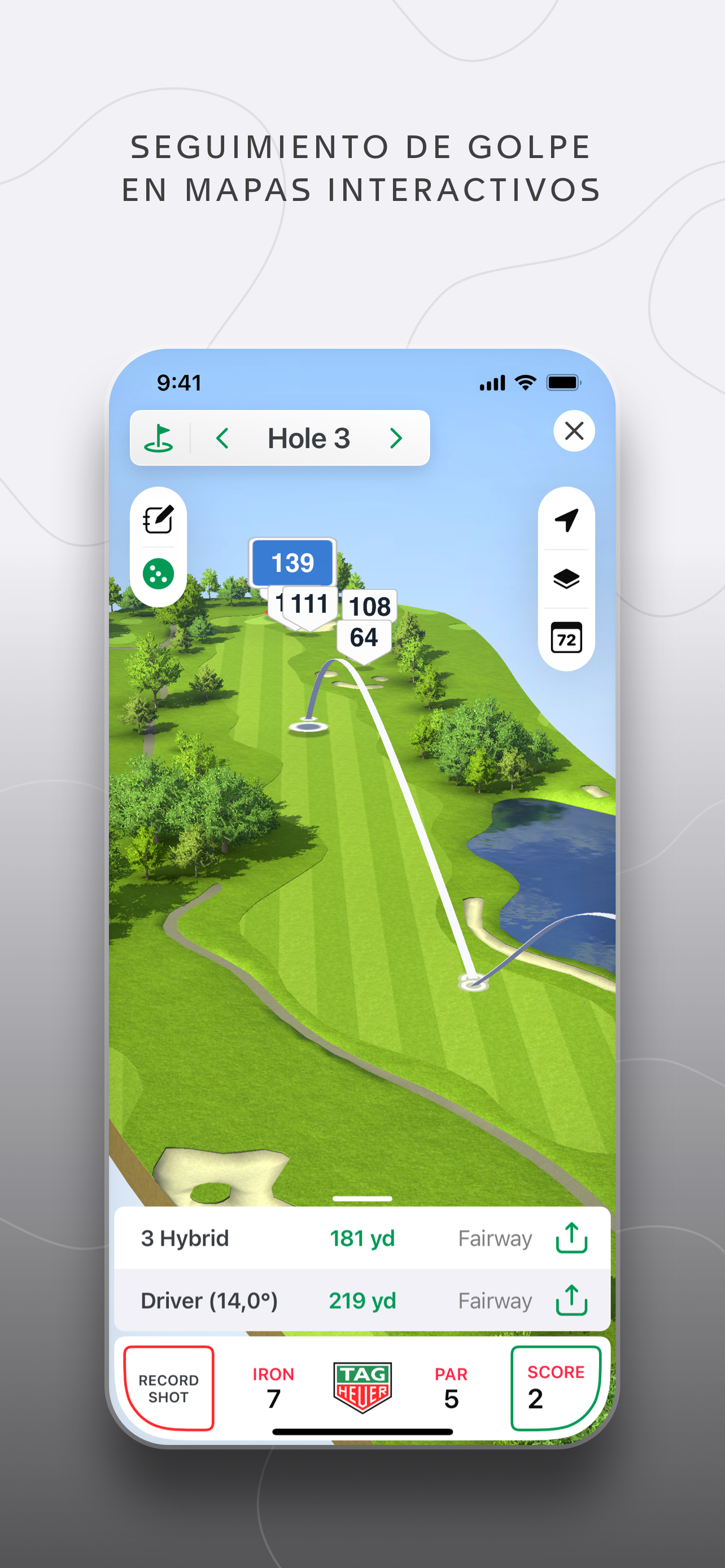 TAG Heuer Golf: GPS & mapas 3D
