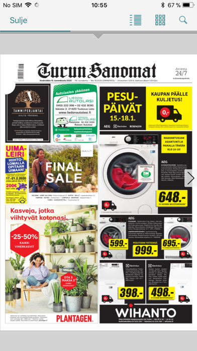 Turun Sanomat näköislehti Screenshot