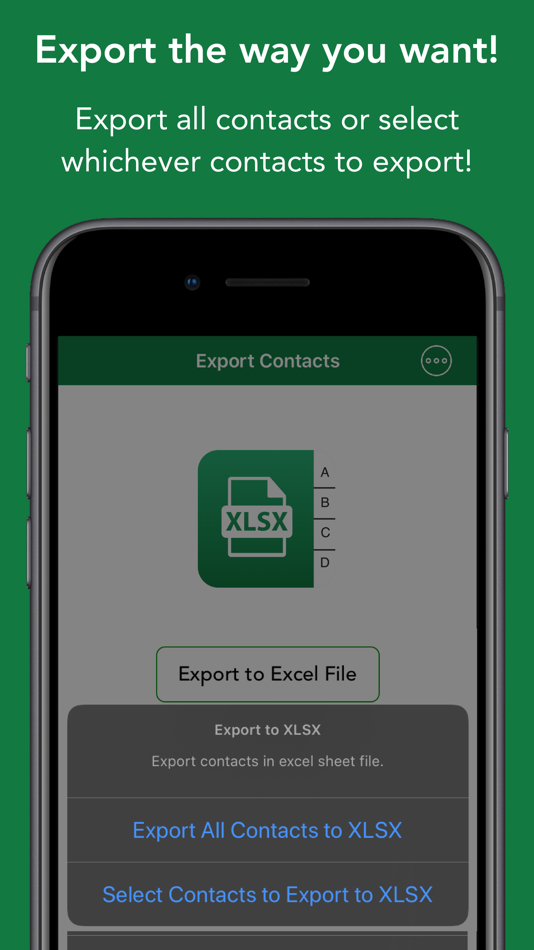 #2. Contacts to XLSX - Excel Sheet (iOS) By: Dropouts Technologies LLP