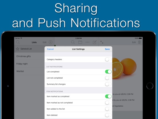 Shopping Share - Grocery list iPad screenshot 2 - Shopping app