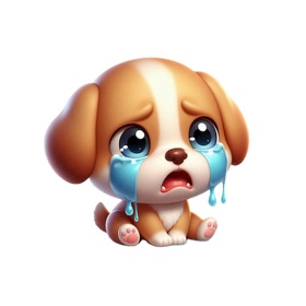Crying Puppy Stickers