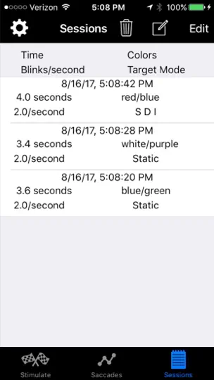 Captura de pantalla de HemiStim en iPhone 3