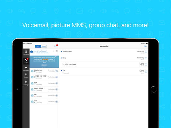 Talkatone: WiFi Text & Calls iPad screenshot 4 - Social Networking app