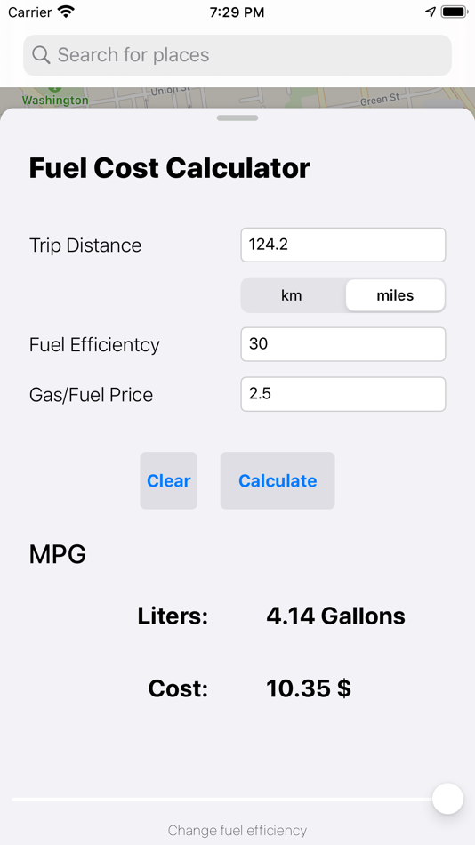 #4. Fuel Cost Calculator - Maps (iOS) Podle: Nikola Veljic