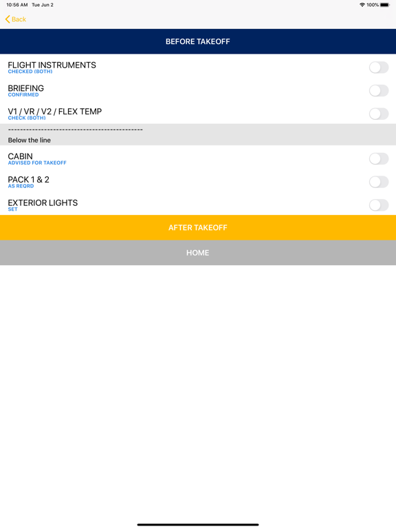 A380 Checklist iPad screenshot