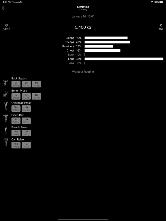 Dumbbell & Barbell Workouts iPad screenshot 5 - Health & Fitness app