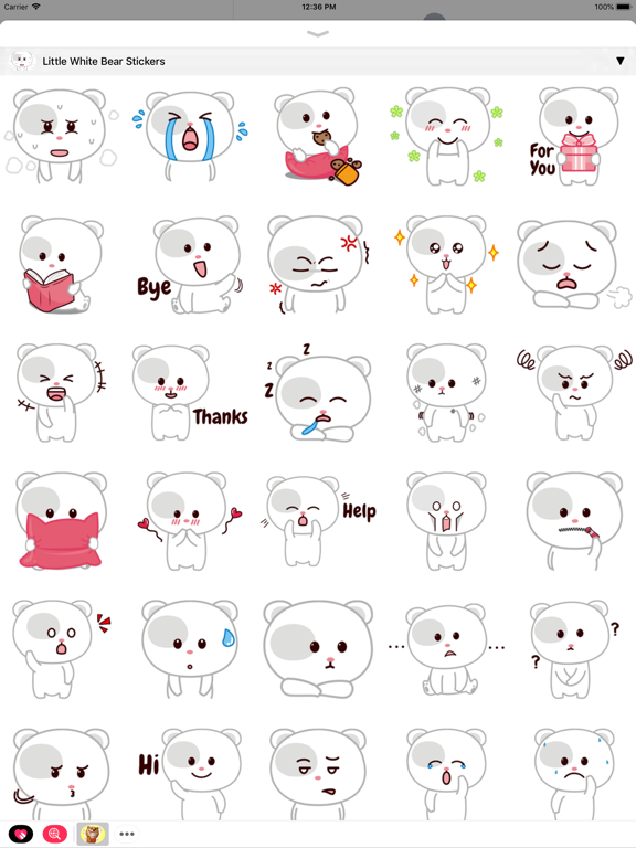 Bear Stickers: Cute Emojis iPad screenshot 3 - Stickers app