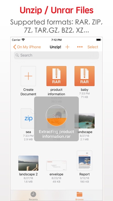 Screenshot #2 pour Unzip Pro : ZIP RAR Unarchiver