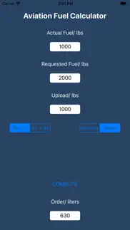aviation fuel calculator iPhone Captures Décran 1