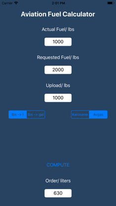 Aviation Fuel Calculator screenshot 1