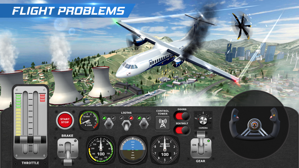 #5. AFPS Airplane Flight Pilot Sim (iOS) Podle: MH Production