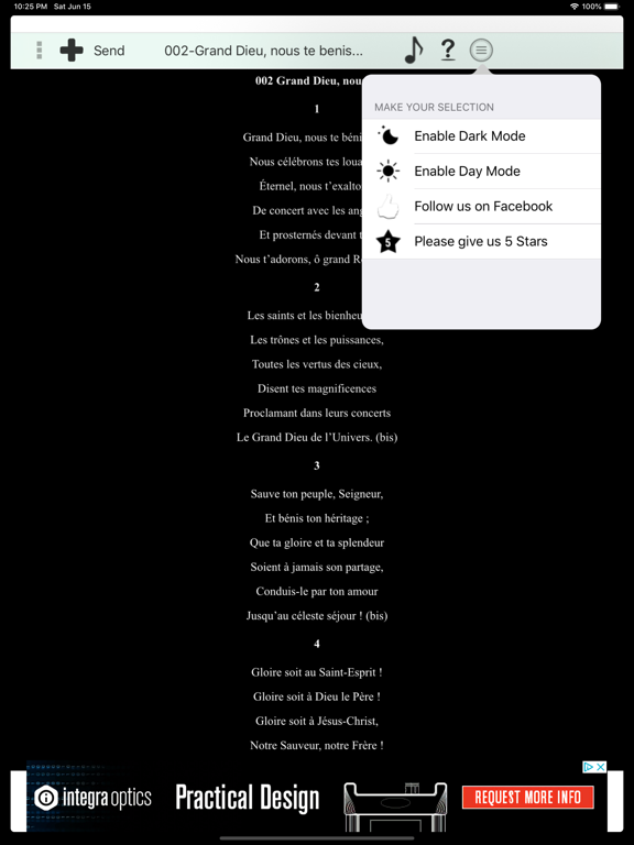 Chants D'Esperance - Tunes iPad screenshot 5 - Book app