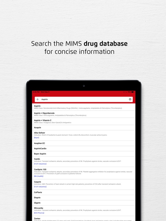 MIMS Thailand iPad screenshot 3 - Medical app