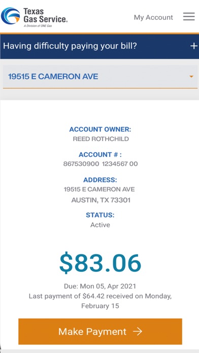 Texas Gas Service Screenshot