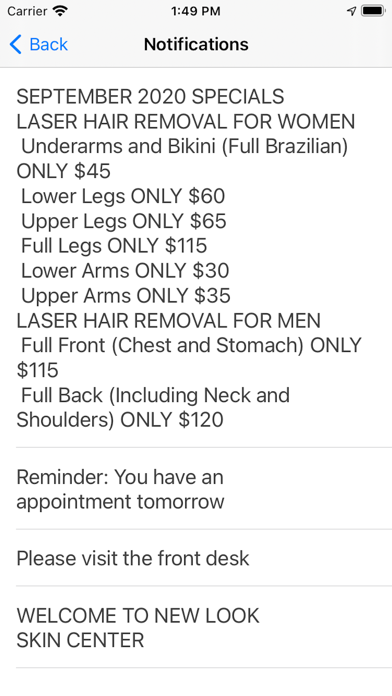 New Look Skin Center Screenshot