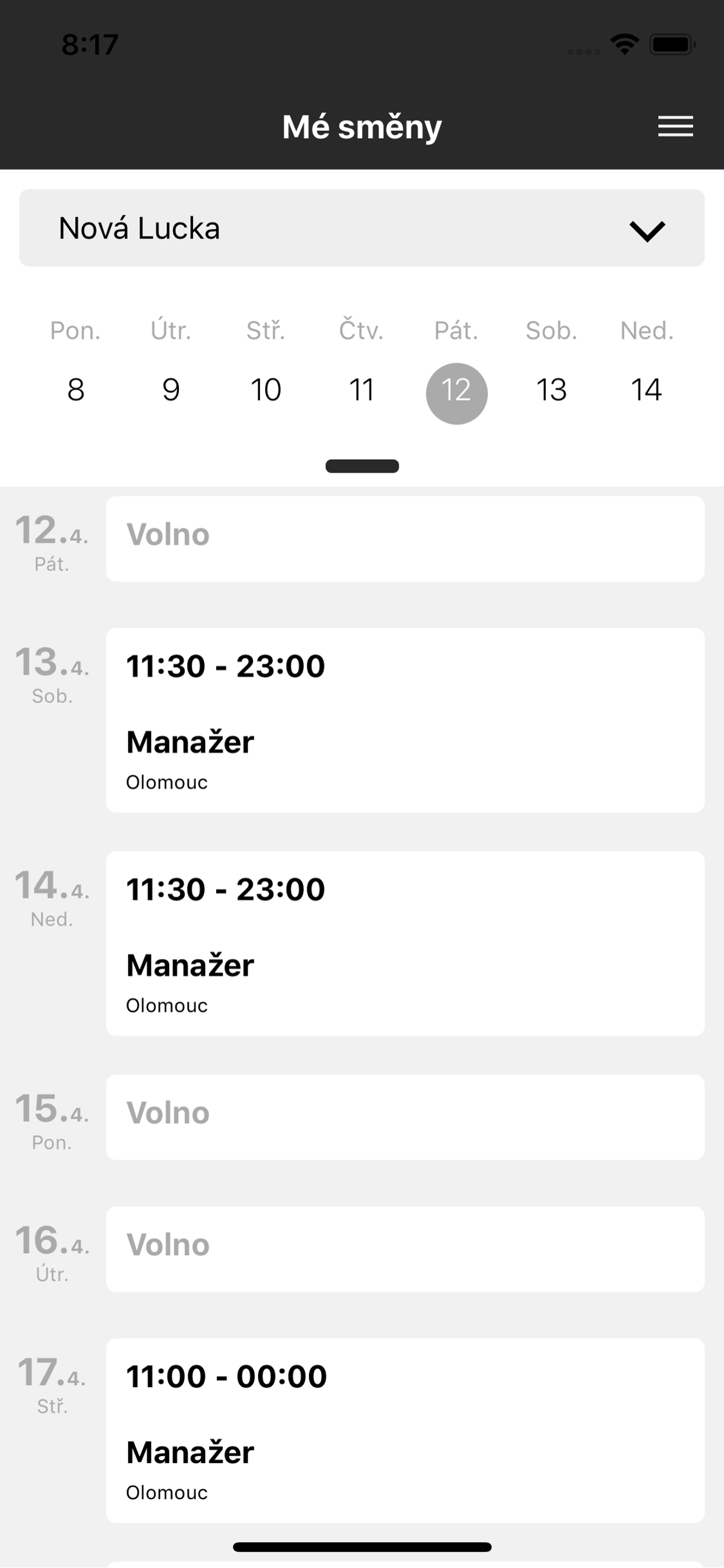 Plánujsměny.cz screenshot 4