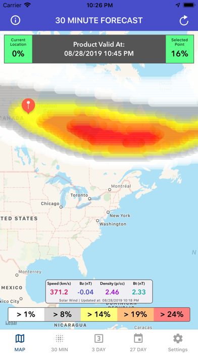 Aurora Forecast & Alerts Screenshot