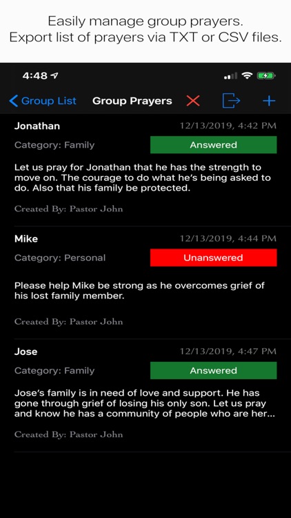 Prayer Request Notes