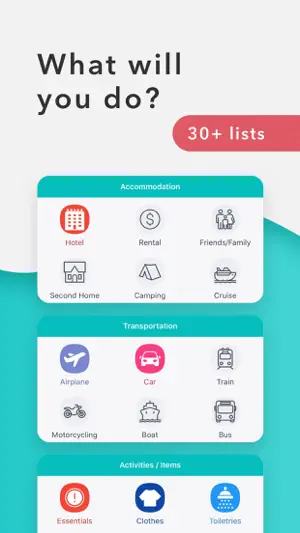 Packr Travel Packing List screenshot 2