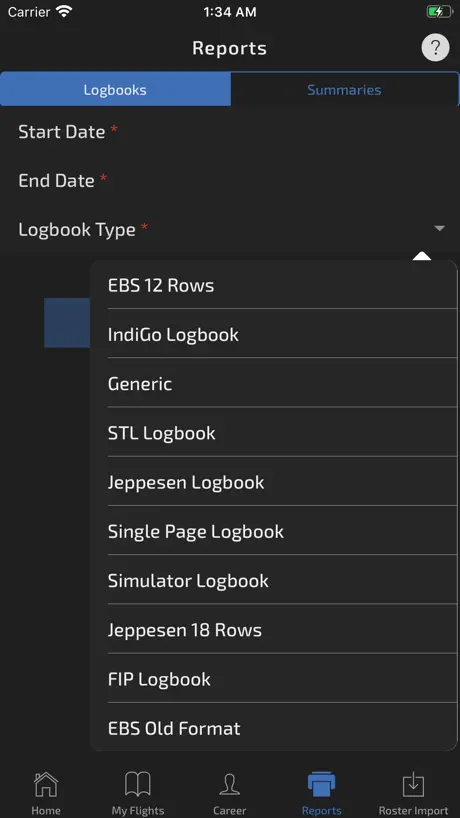 Wingman Pilot Logbook