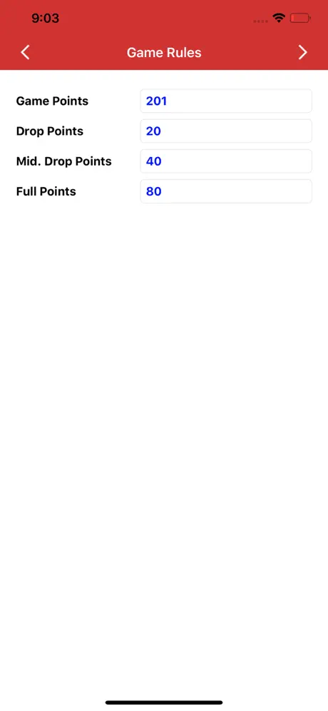 Rummy Score Sheet
