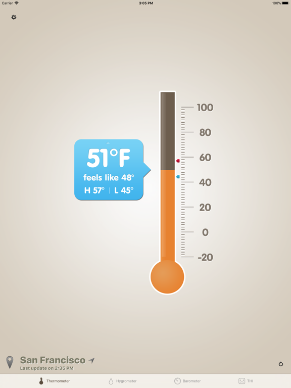 Screenshot #1 for Thermo-hygrometer