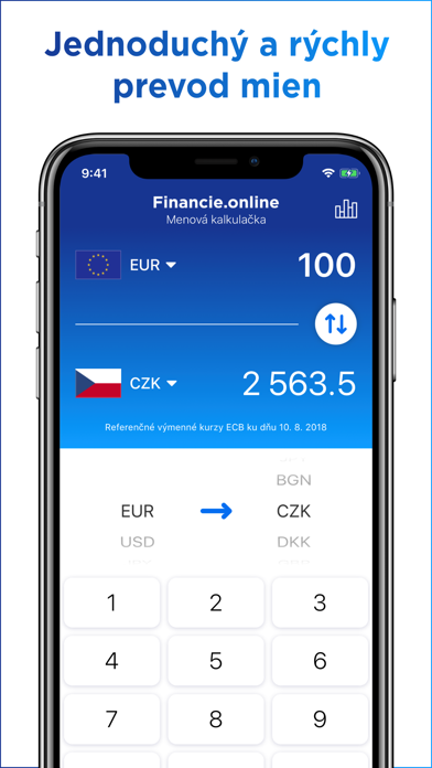 Menová kalkulačka app screenshot