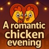 A romantic chicken evening icon