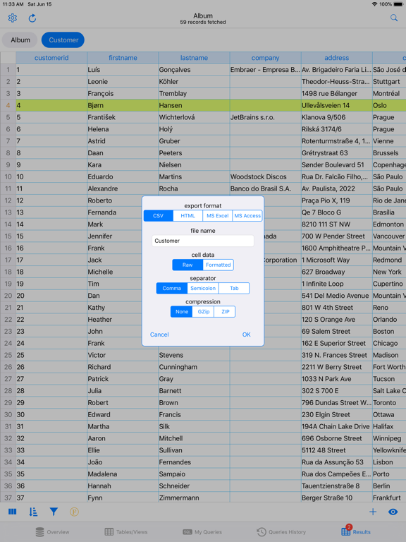 Screenshot #5 pour SQLite Mobile Client